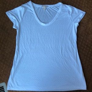 Banana Republic White Tee with Gold Studs